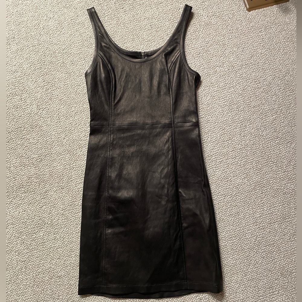 Alexander Wang Black Leather Mini Dress
